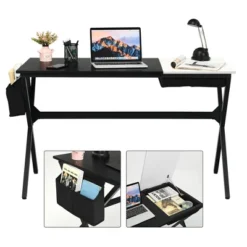 Costway Computer Desk Writing Study Laptop Table W/ Drawer & Storage Bag WalnutBlack -Office Furniture GUEST 9f49d208 14f8 42e9 a849 6cc1d12ef69b
