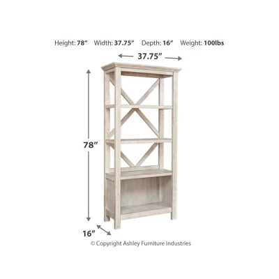 75" Carynhurst Bookcase Beige - Signature Design By Ashley 6 75" Carynhurst Bookcase Beige - Signature Design By Ashley - Image 4