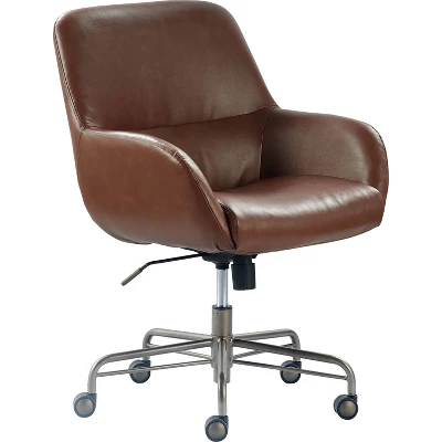 Forester Leather Office Chair Cognac Brown - Finch 3 Forester Leather Office Chair Cognac Brown - Finch