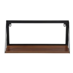 Honey-Can-Do Small Laundry Wall Shelf With Wood Walnut -Office Furniture GUEST a1da88c2 c8ec 4f81 8c7d f81b757790cd