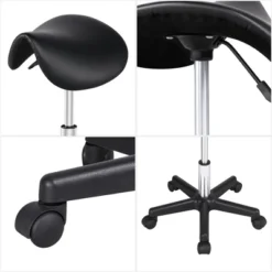 Yaheetech Rolling Saddle Stool Hydraulic Adjustable Salon Chair -Office Furniture GUEST a44453b3 b16f 4eeb 943d 3920e763f8ca
