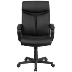 Flash Furniture Raya High Back Black LeatherSoft Executive Swivel Office Chair With Slight Mesh Accent And Arms -Office Furniture GUEST a47b73d0 7aba 47a3 9198 7a70c8db5013