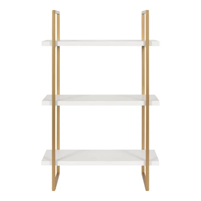 20" X 30" Leigh Wood And Metal Wall Shelf White/Gold - Kate & Laurel All Things Decor 3 20" X 30" Leigh Wood And Metal Wall Shelf White/Gold - Kate & Laurel All Things Decor