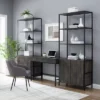 3pc Jacobsen Desk And Large Etagere Set Brown Ash - Crosley 1 3pc Jacobsen Desk And Large Etagere Set Brown Ash - Crosley -Office Furniture GUEST a5eaf962 392a 4a46 b554 bdd79bb76d94