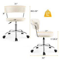 Tangkula Computer Desk Chair Adjustable Office Chair Swivel Vanity Chair -Office Furniture GUEST a7bbf0c0 96a9 4afd 9896 944f9dfcb2db