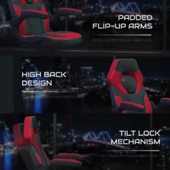 BlackArc Gamma Gaming Desk & Chair Set - Black & Red High Back Gaming Chair With Flip-Up Arms; Desk With Detachable Headphone Hook/Cupholder 19 BlackArc Gamma Gaming Desk & Chair Set - Black & Red High Back Gaming Chair With Flip-Up Arms; Desk With Detachable Headphone Hook/Cupholder -Office Furniture GUEST a843aae5 d2db 4014 acce 6ad057b7a92f