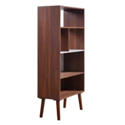 58" Kingston Bookshelf With Faux Marble Top Solid Wood Leg Walnut - Teamson Home 9 58" Kingston Bookshelf With Faux Marble Top Solid Wood Leg Walnut - Teamson Home -Office Furniture GUEST a85d2fce 0bf7 42a3 9dcc 598785d1711c