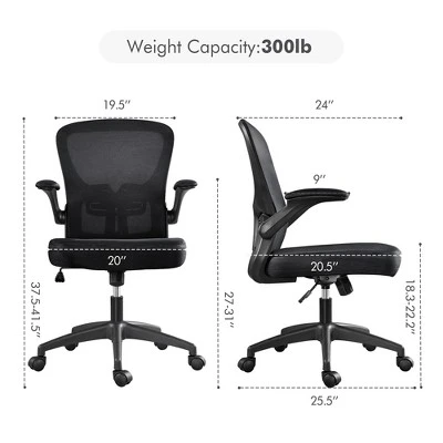 Yaheetech Ergonomic Adjustable Office Chair Mesh Chair With Flip-Up Armrests 4 Yaheetech Ergonomic Adjustable Office Chair Mesh Chair With Flip-Up Armrests - Image 2