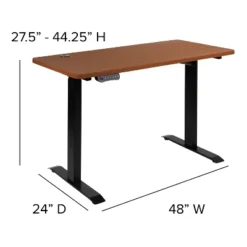 Flash Furniture 48"W X 24"D Electric Height Adjustable Standing Desk With Mesh Swivel Ergonomic Task Office Chair -Office Furniture GUEST aae78100 7da3 4650 acf5 ca355a87de95
