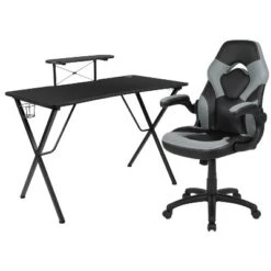 Emma And Oliver Gaming Desk & Chair Set With Cup Holder, Headphone Hook, And Monitor Stand 23 Emma And Oliver Gaming Desk & Chair Set With Cup Holder, Headphone Hook, And Monitor Stand -Office Furniture GUEST ae2e9b8b 9a7b 483b bd71 c390b00712b7 1