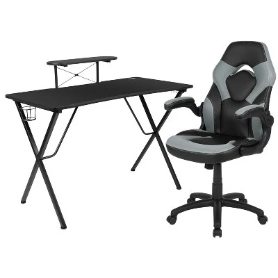 Emma And Oliver Gaming Desk & Chair Set With Cup Holder, Headphone Hook, And Monitor Stand 13 Emma And Oliver Gaming Desk & Chair Set With Cup Holder, Headphone Hook, And Monitor Stand - Image 11