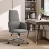 Vinsetto High Back Office Chair Breathable Fabric Computer Home Rocking Seat With Swivel Wheels, And Padded Arms, Gray