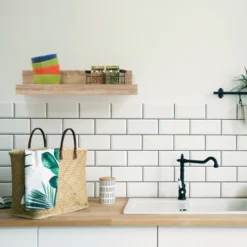 24" X 5" Decorative Shelf Wall Mounted With Front Edge White Oak - Inplace -Office Furniture GUEST b109a0dd 78e1 4c66 9109 08e89cfd198f