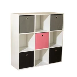 7.5" Utility Bookcase With 5 Fabric Bins - Buylateral -Office Furniture GUEST b14b0c6c 6822 4ef4 ae03 e4714c4559fb