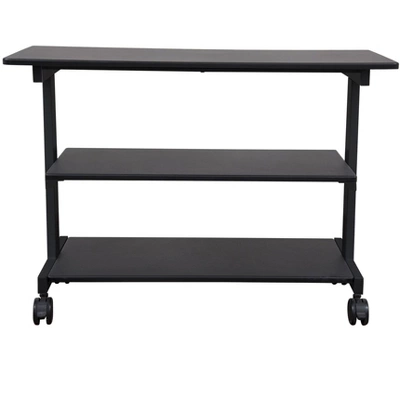 Stand Up Desk Store 3-Shelf Rolling Desk Return Side Desk Organizer And Bookcase On Wheels 4 Stand Up Desk Store 3-Shelf Rolling Desk Return Side Desk Organizer And Bookcase On Wheels - Image 2