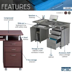 Complete Workstation Computer Desk With Storage Brown - Techni Mobili -Office Furniture GUEST b5591ac0 9fde 41c6 9a0d ad29c3d6f4cb