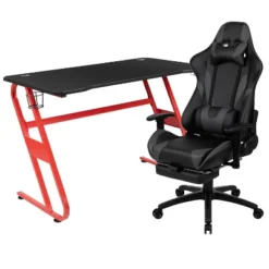 Flash Furniture Gaming Desk And Footrest Reclining Gaming Chair Set With Cup Holder And Headphone Hook -Office Furniture GUEST b5df6cf9 c588 460e a42f caf32b4cd9f1