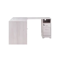 Ghally Locking Drawer L-Shape Desk With USB Ports White Oak - MiBasics -Office Furniture GUEST b5e00c99 13a1 470e a9d3 9c411e7c64c4