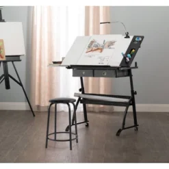 Core Drawing Table And Stool Set Charcoal Black/White - Studio Designs 39 Core Drawing Table And Stool Set Charcoal Black/White - Studio Designs -Office Furniture GUEST b7cb4957 b13e 4711 95c8 33f24e926373