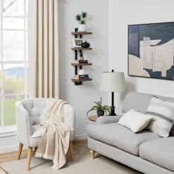 36" X 11" 4 Tier Ladder Bracket Floating Wall Shelf Unit - Danya B. 30 36" X 11" 4 Tier Ladder Bracket Floating Wall Shelf Unit - Danya B. -Office Furniture GUEST b7f4f96e a764 40ad 8f1a afdddcc42298