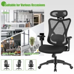 Costway Ergonomic High Back Mesh Office Chair W/ Adjustable Lumbar Support -Office Furniture GUEST b80df639 fba3 4086 8070 f6db7e6cd5c3