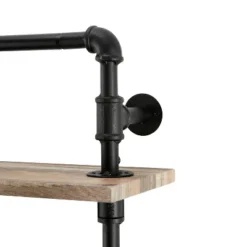 2-Tier Olivia Pipe Wall Shelf Unit With Hanging Rod Black/Rustic - Danya B. 11 2-Tier Olivia Pipe Wall Shelf Unit With Hanging Rod Black/Rustic - Danya B. -Office Furniture GUEST b8c3b6dc a8da 447e 80db 2b65a528cae2