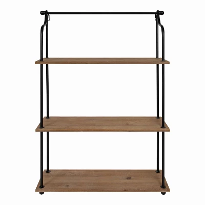 20" X 32" Walters Wood/Metal 3 Tier Shelving Brown - Kate & Laurel All Things Decor 3 20" X 32" Walters Wood/Metal 3 Tier Shelving Brown - Kate & Laurel All Things Decor
