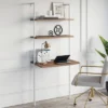 Theo Wall Shelf Rustic Matte Desk Oak Brown/White - Nathan James -Office Furniture GUEST ba21d949 8c3f 4325 8ee8 657c8f01c19b