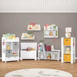2pk Kids' Book Nook Wall Bookshelf Set White - RiverRidge Home -Office Furniture GUEST bb2c8ef8 74c5 465d 826f 90771c3c6bdc