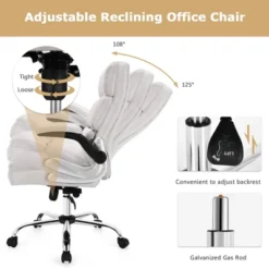 Costway High Back Big & Tall Office Chair Adjustable Swivel W/Flip-up Arm -Office Furniture GUEST bb557d08 b580 479f ae1d 92233278ea71