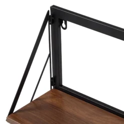 Honey-Can-Do Small Laundry Wall Shelf With Wood Walnut -Office Furniture GUEST bcff8fec bc50 4597 8879 2e103bcf7ca1