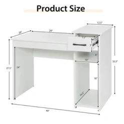 Costway Computer Desk PC Laptop Table W/ Drawer And Shelf Home Office Furniture White 13 Costway Computer Desk PC Laptop Table W/ Drawer And Shelf Home Office Furniture White -Office Furniture GUEST c00b05b0 66c3 4911 8ec6 131ccca5f75d