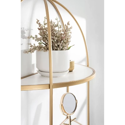21" X 32" Freade Tiered Decorative Wall Shelf White/Gold - Kate & Laurel All Things Decor 9 21" X 32" Freade Tiered Decorative Wall Shelf White/Gold - Kate & Laurel All Things Decor - Image 7