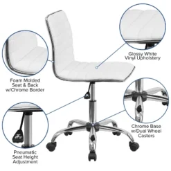 Flash Furniture 48" Wide Black Electric Height Adjustable Standing Desk With Designer Armless White Ribbed Swivel Task Office Chair -Office Furniture GUEST c1e3b465 8066 4dc1 b701 baa01b5a223e