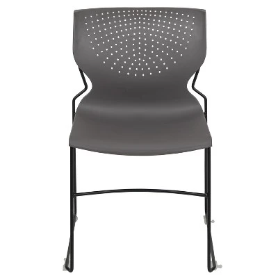 Flash Furniture HERCULES Series 661 Lb. Capacity Gray Full Back Stack Chair With Black Powder Coated Frame 4 Flash Furniture HERCULES Series 661 Lb. Capacity Gray Full Back Stack Chair With Black Powder Coated Frame - Image 2