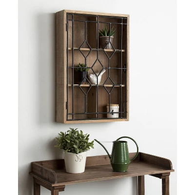 Megara Decorative Wooden Wall Hanging Curio Cabinet Rustic Brown - Kate & Laurel All Things Decor 7 Megara Decorative Wooden Wall Hanging Curio Cabinet Rustic Brown - Kate & Laurel All Things Decor - Image 5