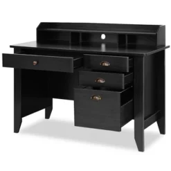 Tangkula Wooden Computer Writing Desk Office Study Table With Drawers Black/Walnut -Office Furniture GUEST c51b8149 75ad 4ade 96f8 ae20b1547dce