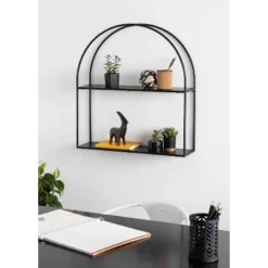 24" X 26" Monroe Metal Arch Shelf Black - Kate & Laurel All Things Decor 9 24" X 26" Monroe Metal Arch Shelf Black - Kate & Laurel All Things Decor -Office Furniture GUEST c6d39e47 082f 497f a9f1 8ec0c992d9ef