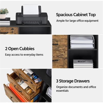 Yaheetech Vintage File Cabinet With 3 Drawers For Home And Office 6 Yaheetech Vintage File Cabinet With 3 Drawers For Home And Office - Image 4