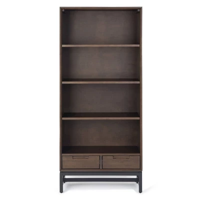 66" Devlin Mid-Century Bookshelf Walnut Brown - WyndenHall 9 66" Devlin Mid-Century Bookshelf Walnut Brown - WyndenHall - Image 7
