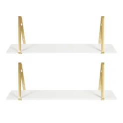 27.5" X 8.2" 2pk Soloman Wooden Shelf Set With Brackets - Kate & Laurel All Things Decor -Office Furniture GUEST caf66c6b 8aed 431d b744 28a2bc2cb4a6