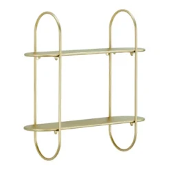 20" 2 Tier Warm Metal Hanging Bracket Wall Mounted Shelf Gold - Danya B. 20 20" 2 Tier Warm Metal Hanging Bracket Wall Mounted Shelf Gold - Danya B. -Office Furniture GUEST cb117fb0 0a88 446e b5f9 e0329caf2e0f
