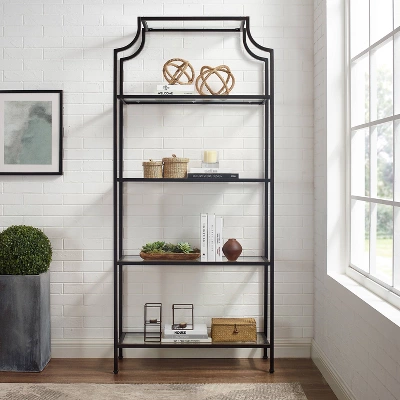 80" Aimee Glass Etagere Oil Rubbed Bronze - Crosley 4 80" Aimee Glass Etagere Oil Rubbed Bronze - Crosley - Image 2