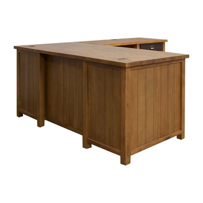 Heritage Wood L Desk And Return Brown - Martin Furniture 4 Heritage Wood L Desk And Return Brown - Martin Furniture - Image 2