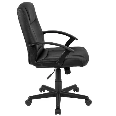 Emma And Oliver Mid-Back Black LeatherSoft-Padded Task Office Chair With Arms 13 Emma And Oliver Mid-Back Black LeatherSoft-Padded Task Office Chair With Arms - Image 11
