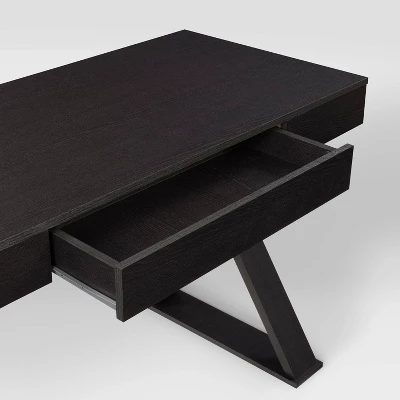 Folio Cross Leg Farmhouse Desk Rich Brown - CorLiving 6 Folio Cross Leg Farmhouse Desk Rich Brown - CorLiving - Image 4