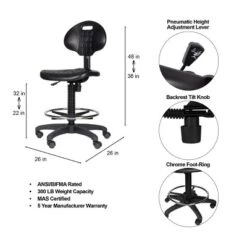 22"-32" Adjustable Height Polyurethane Task Office Chair Black- Hampden Furnishings 29 22"-32" Adjustable Height Polyurethane Task Office Chair Black- Hampden Furnishings -Office Furniture GUEST d1912496 98f8 44df b55d 3c2c10e5c1c8
