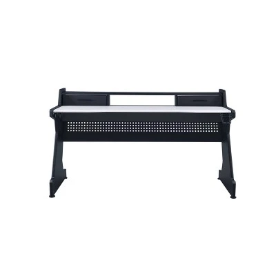 Bigga Gaming Desk Black/White - Acme Furniture 4 Bigga Gaming Desk Black/White - Acme Furniture - Image 2