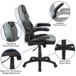 Flash Furniture X10 Gaming Chair Racing Office Ergonomic Computer PC Adjustable Swivel Chair With Flip-up Arms -Office Furniture GUEST d3de8675 9cd7 4797 b31f 63df3e823600