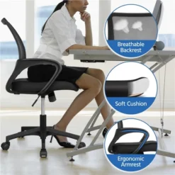 Yaheetech Adjustable Ergonomic Computer Chair Office Chair -Office Furniture GUEST d43aa7ea 23ff 48ab bee7 99a1eef70d2a 1